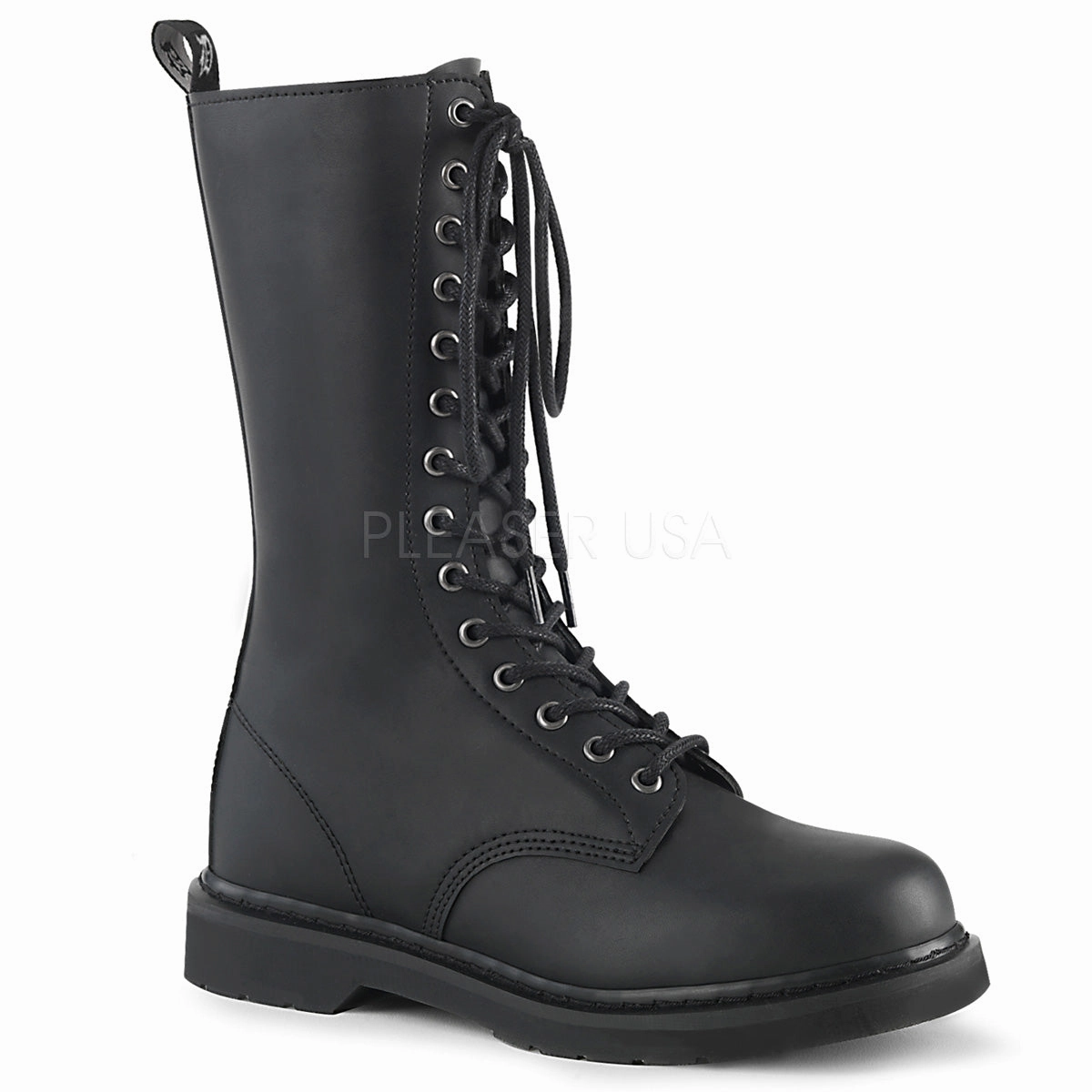 Aldo Combat Boots 1 Inch Heel BOLT-300 Black Vegan Leather