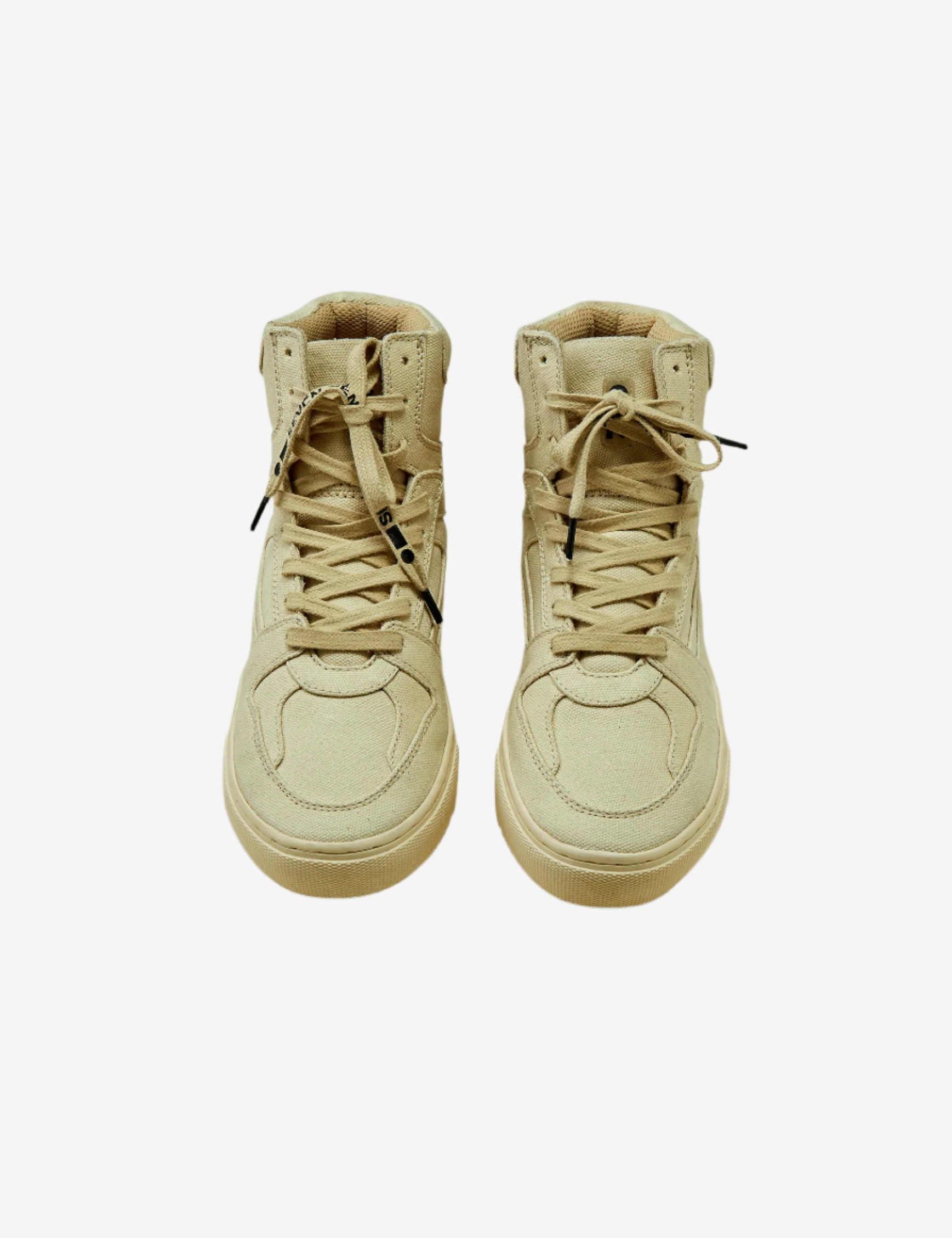 Combat Boots Lightweight 304 Bamboo beige doodle print canvas high-top sneaker