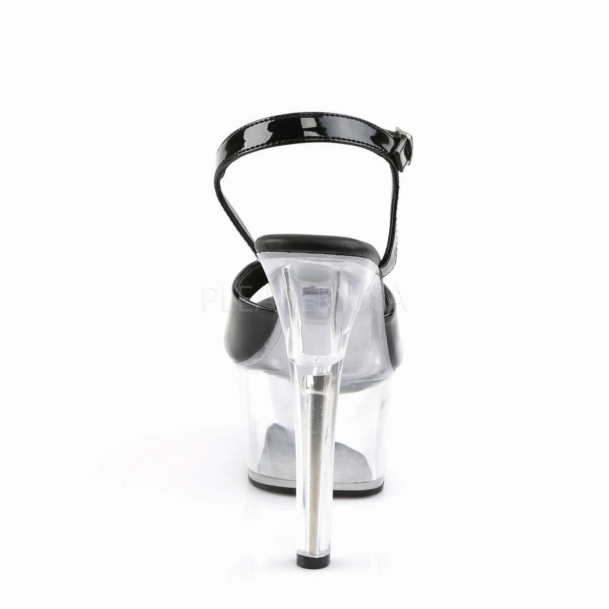 High Heel Zebra Chair 6 Inch Heel ASPIRE-609 Black Pat Clear