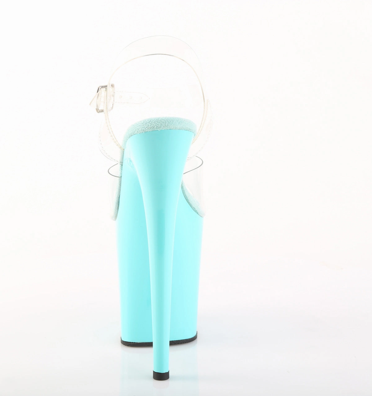 8 Inch Heel FLAMINGO-808 Clear Aqua High Heels For Men
