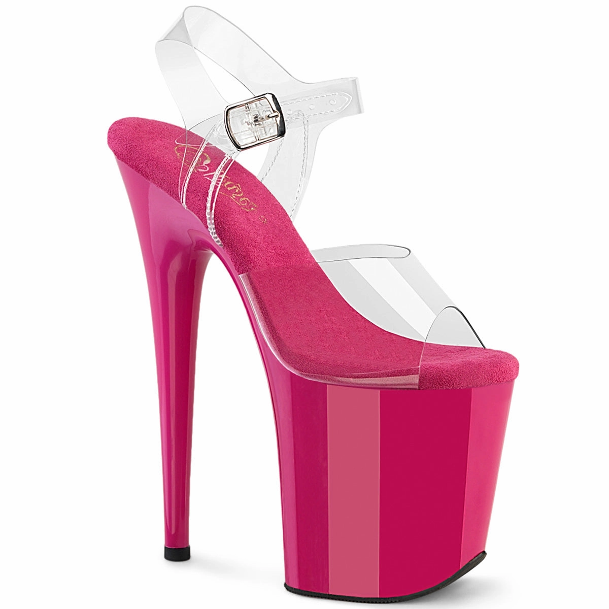 8 Inch Heel FLAMINGO-808 Clear Hot Pink Perfume High Heel Bottle