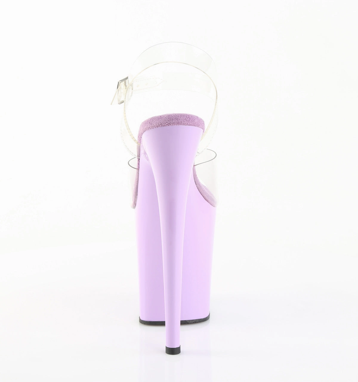 Heelan High School 8 Inch Heel FLAMINGO-808 Clear Lavender