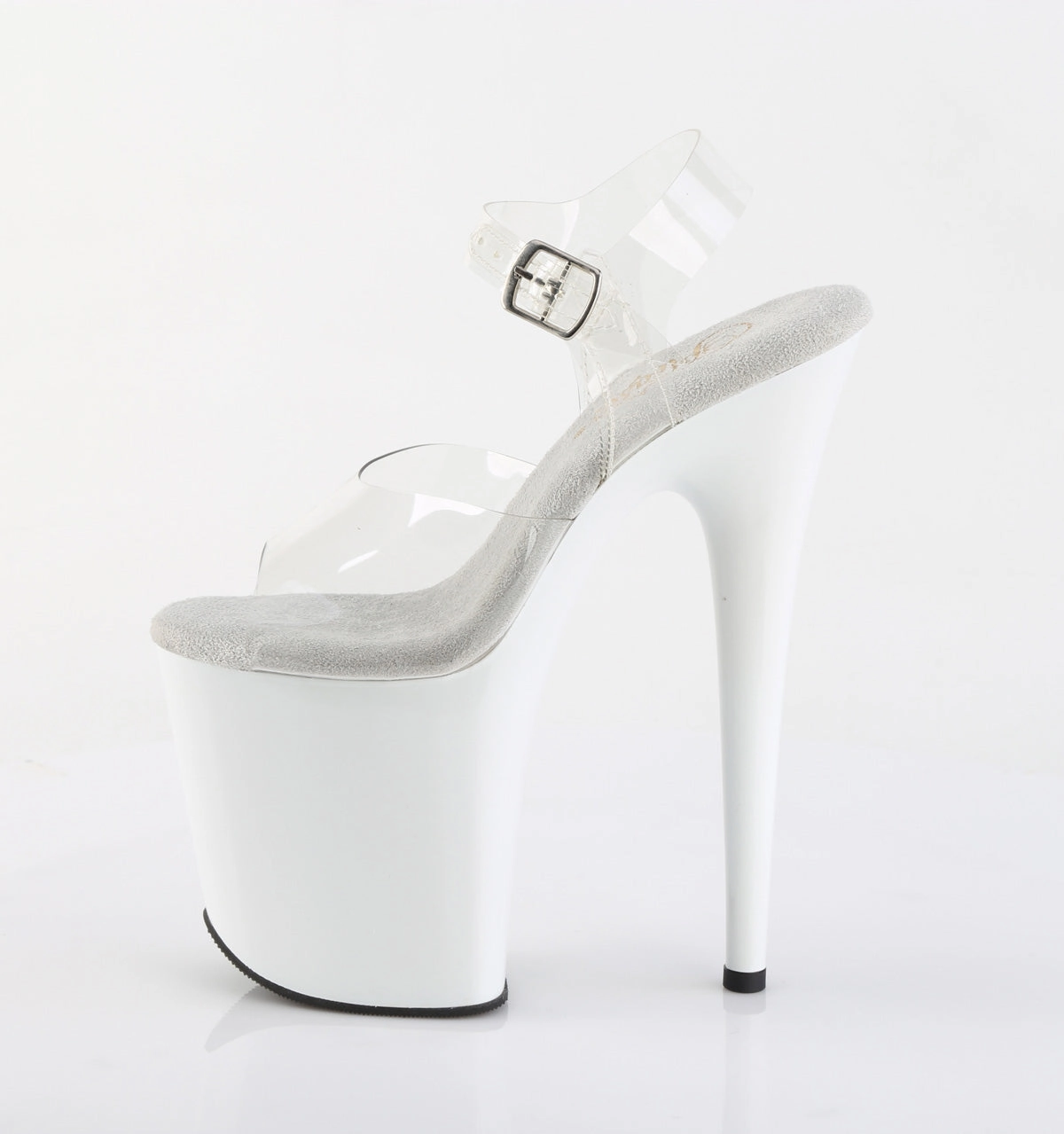 Fishnet Thigh High Heels 8 Inch Heel FLAMINGO-808 Clear White