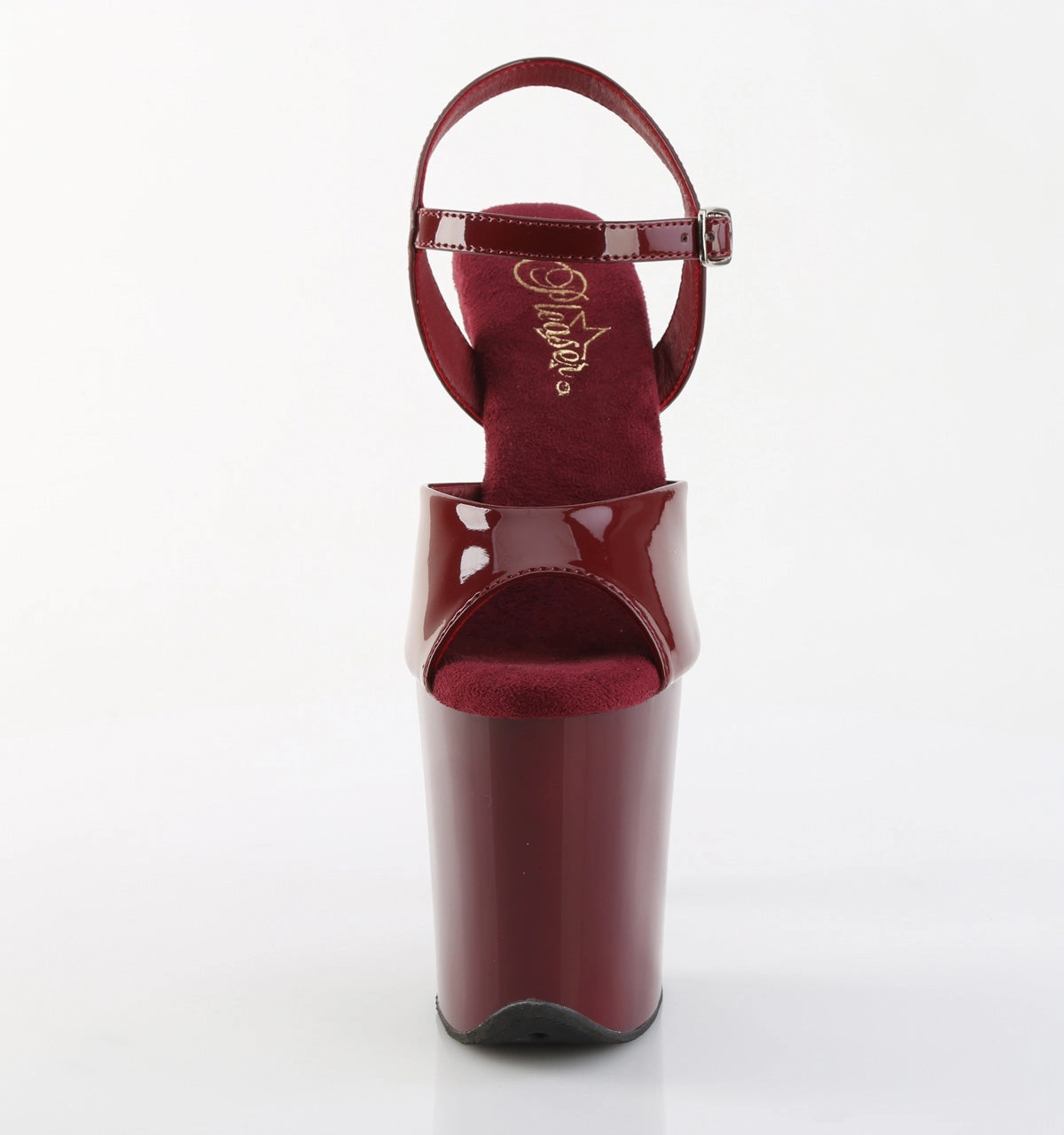 8 Inch Heel FLAMINGO-809 Burgundy High Heel Shoes Illustration