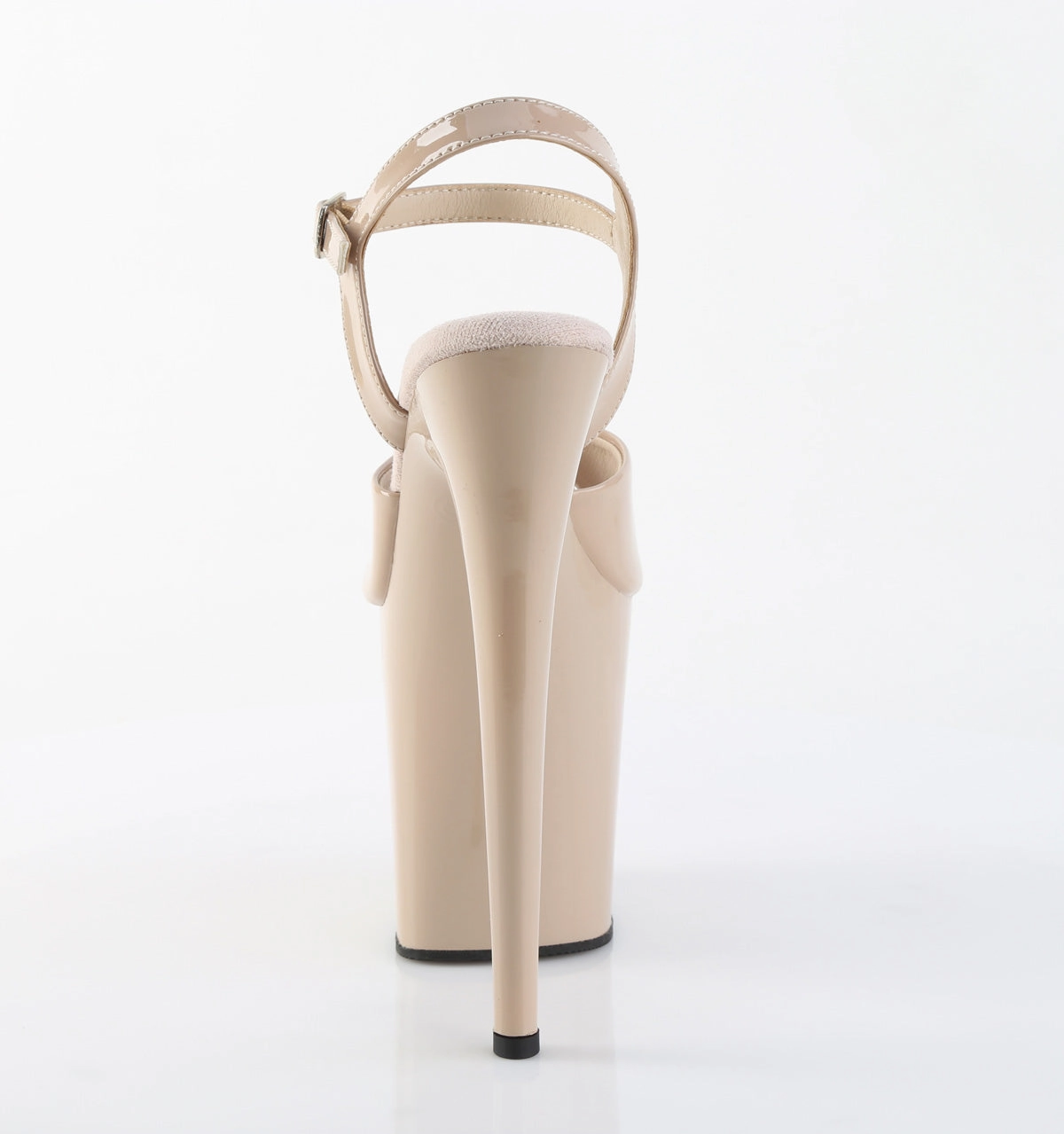 8 Inch Heel FLAMINGO-809 Nude Patent High Heel Mini Boots