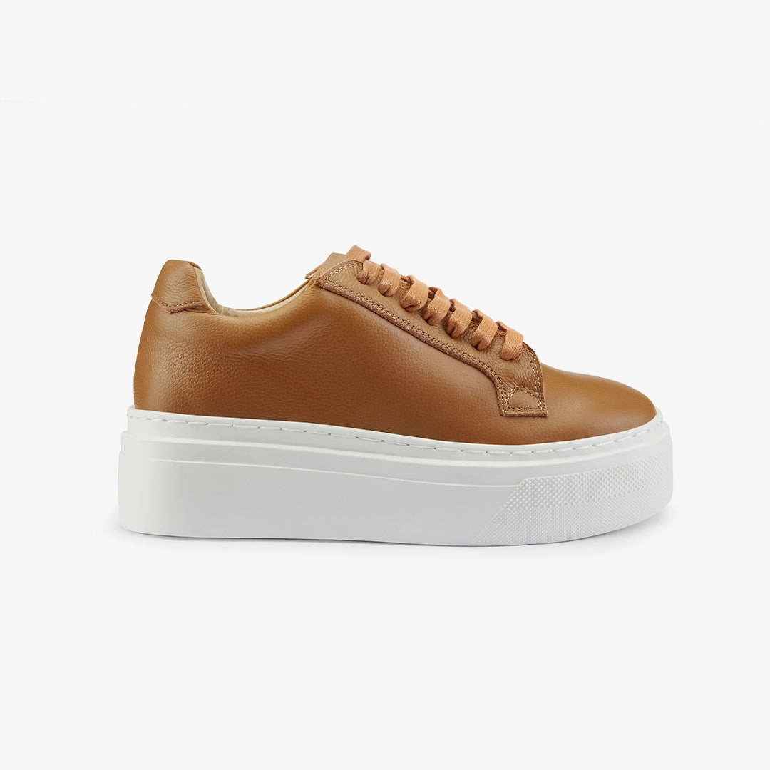*AILANI BROWN - platform leather sneaker High Heel Covers