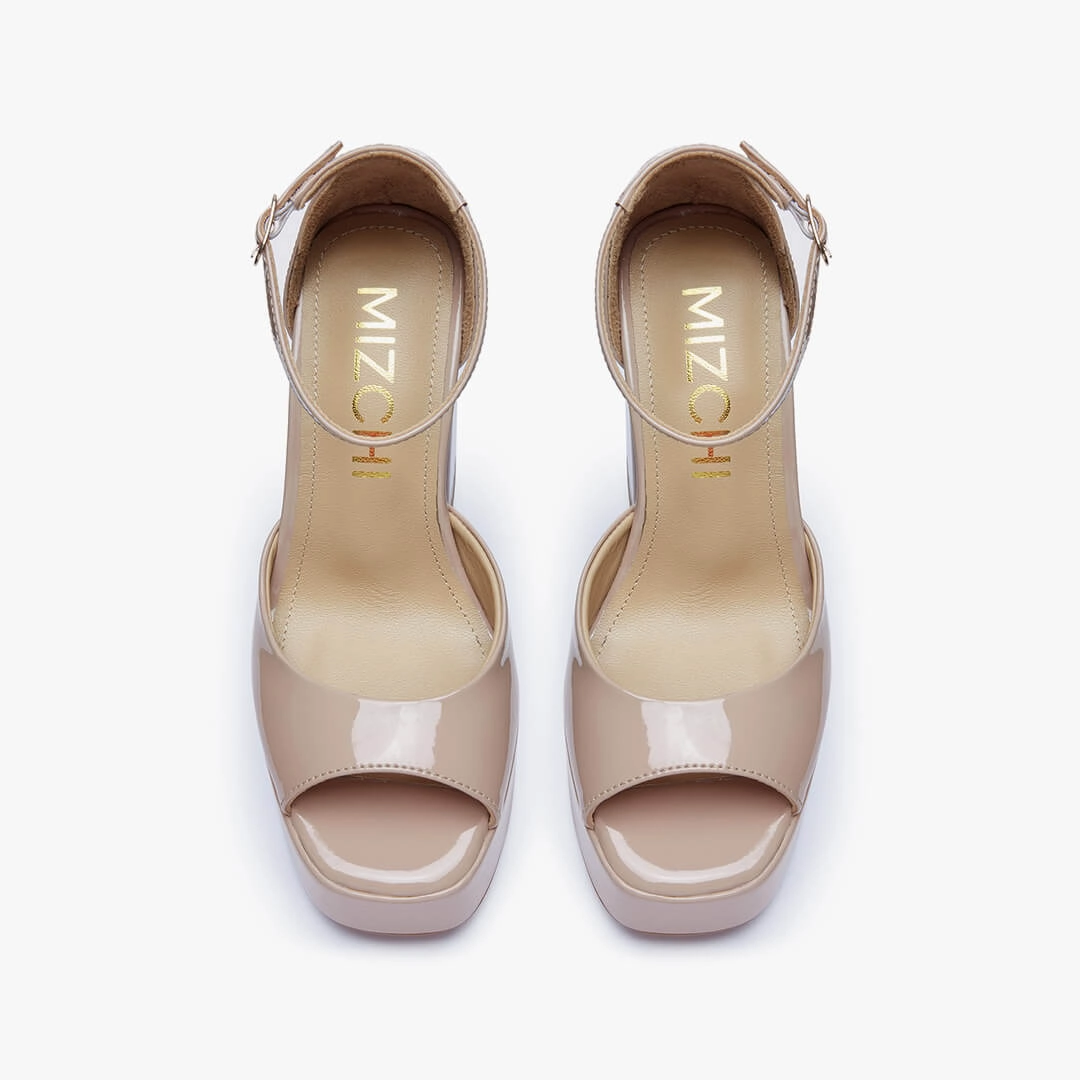 Super Comfortable High Heel Shoes *LAURANCE - beige patent platform