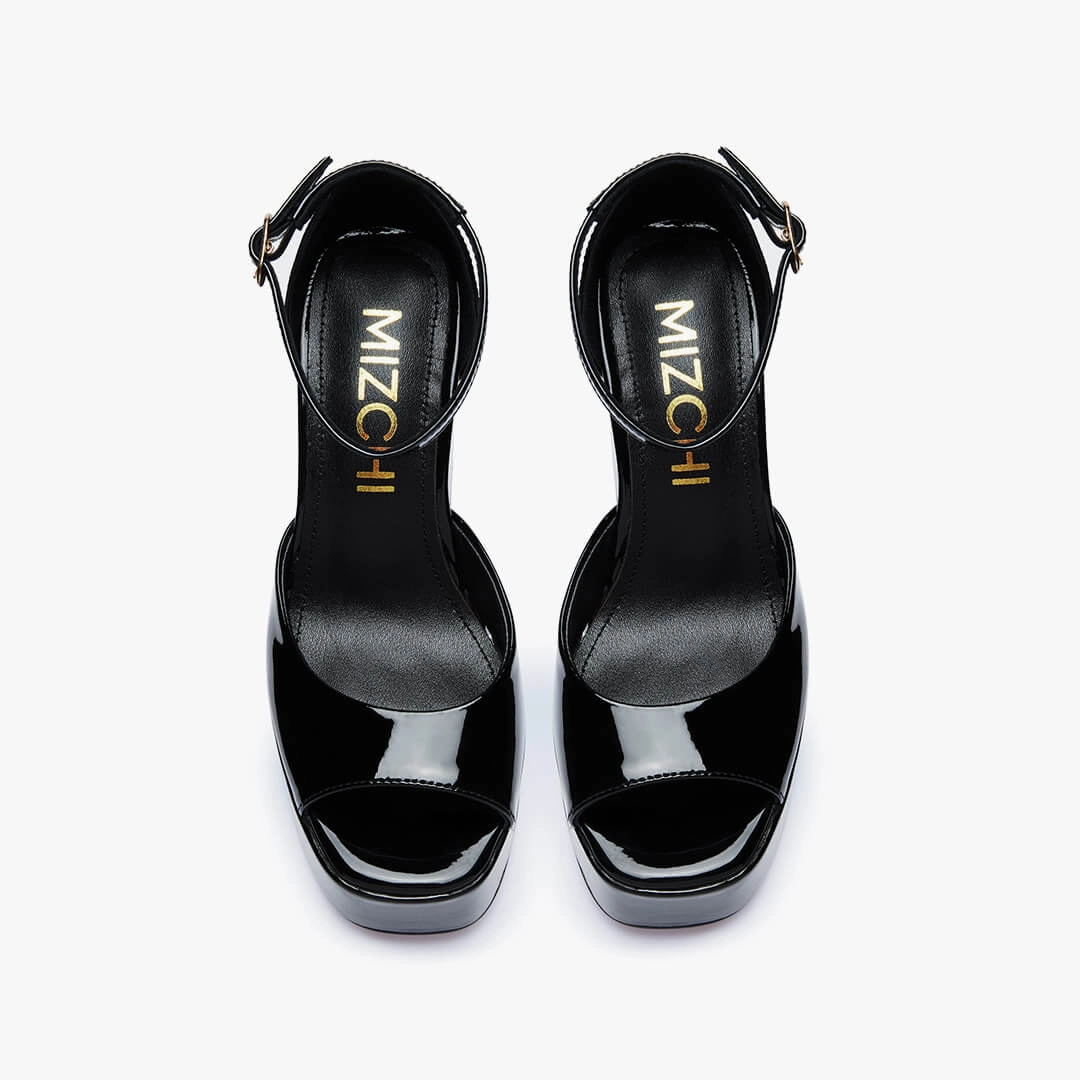 *LAURANCE - black patent platform High Heel Stapler