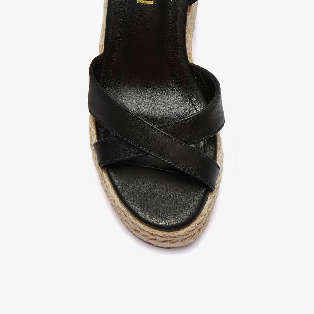 *SANLY - black x-strap espadrille