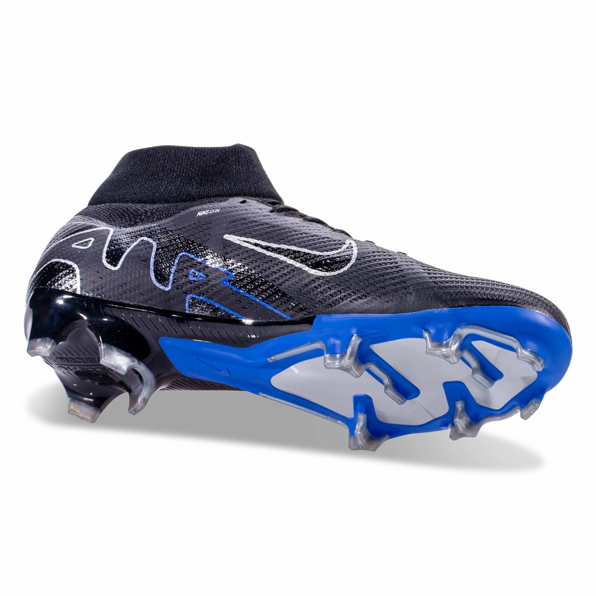 Trail Running Shoes Nike Nike Zoom Superfly 9 Pro Firm Ground Soccer Cleats (Black/Chrome-Hyper Royal)