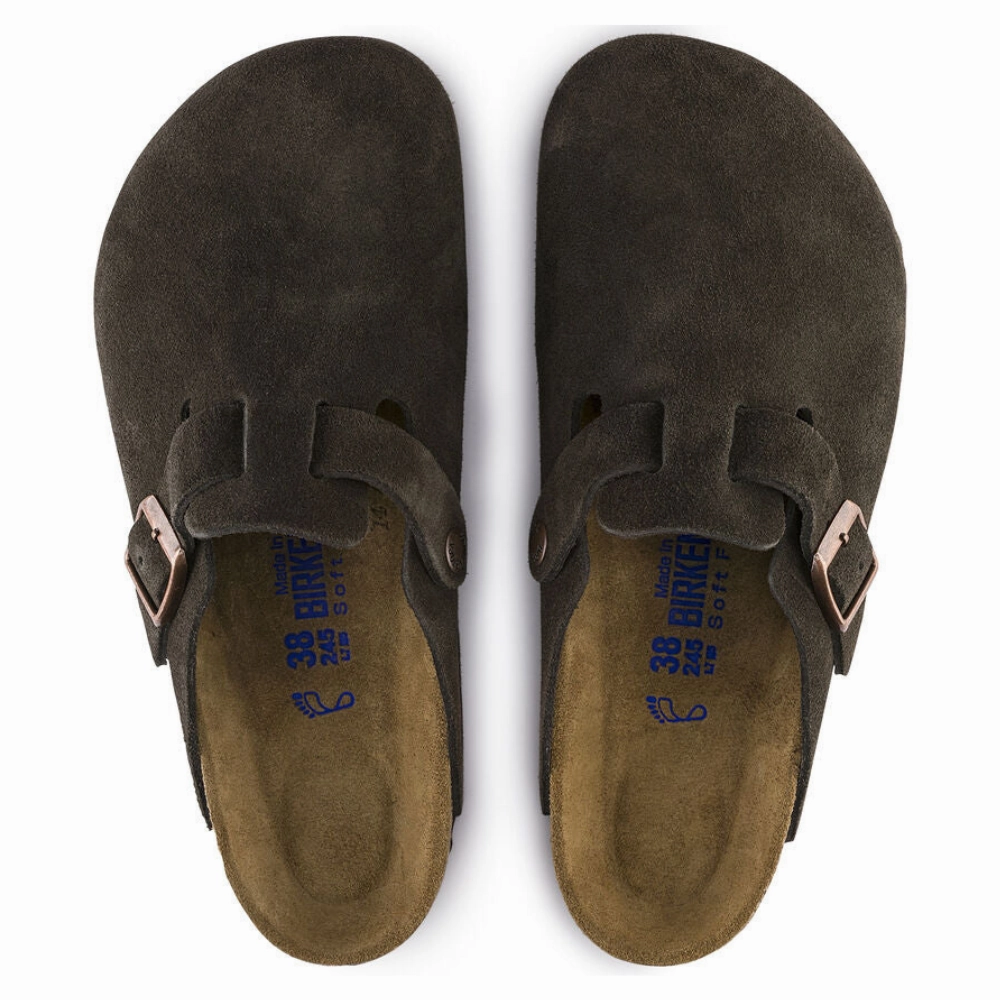 Arizona Sandals Sale Birkenstock Boston Mocha Suede Soft Footbed Clog (Unisex)