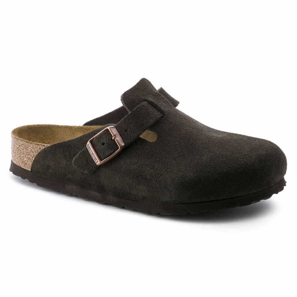 Birkenstock Boston Mocha Suede Soft Footbed Clog (Unisex) Tracy