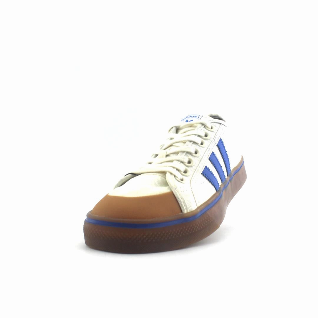 Lace-up Boots Casual Leather Shoes ADIDAS NIZZA WHITE BLUE