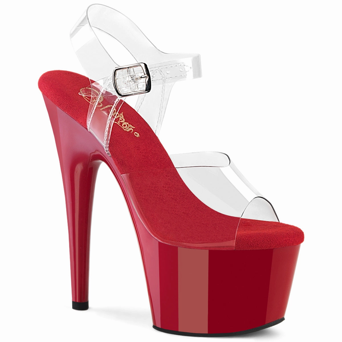 Masturbate High Heels Adore-708 Clear/Red, 7" Heels