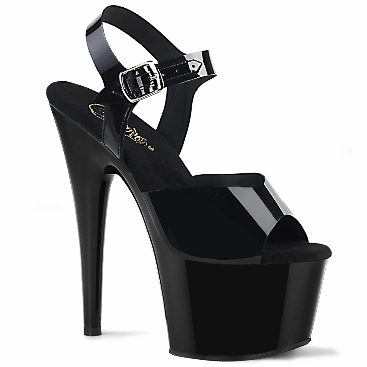 Non Slip High Heel Shoes Adore-708N Black (Jelly-Like) TPU, 7" Heels