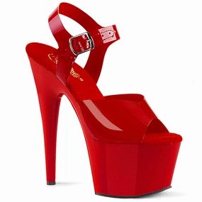 Long High Heels Adore-708N Red (Jelly-Like) TPU, 7" Heels
