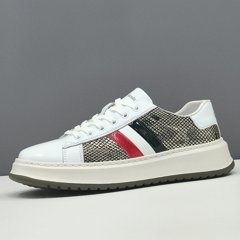 Cotton On Flat Shoes Men Stylish Patchwork Leather Flat Casual Shoes