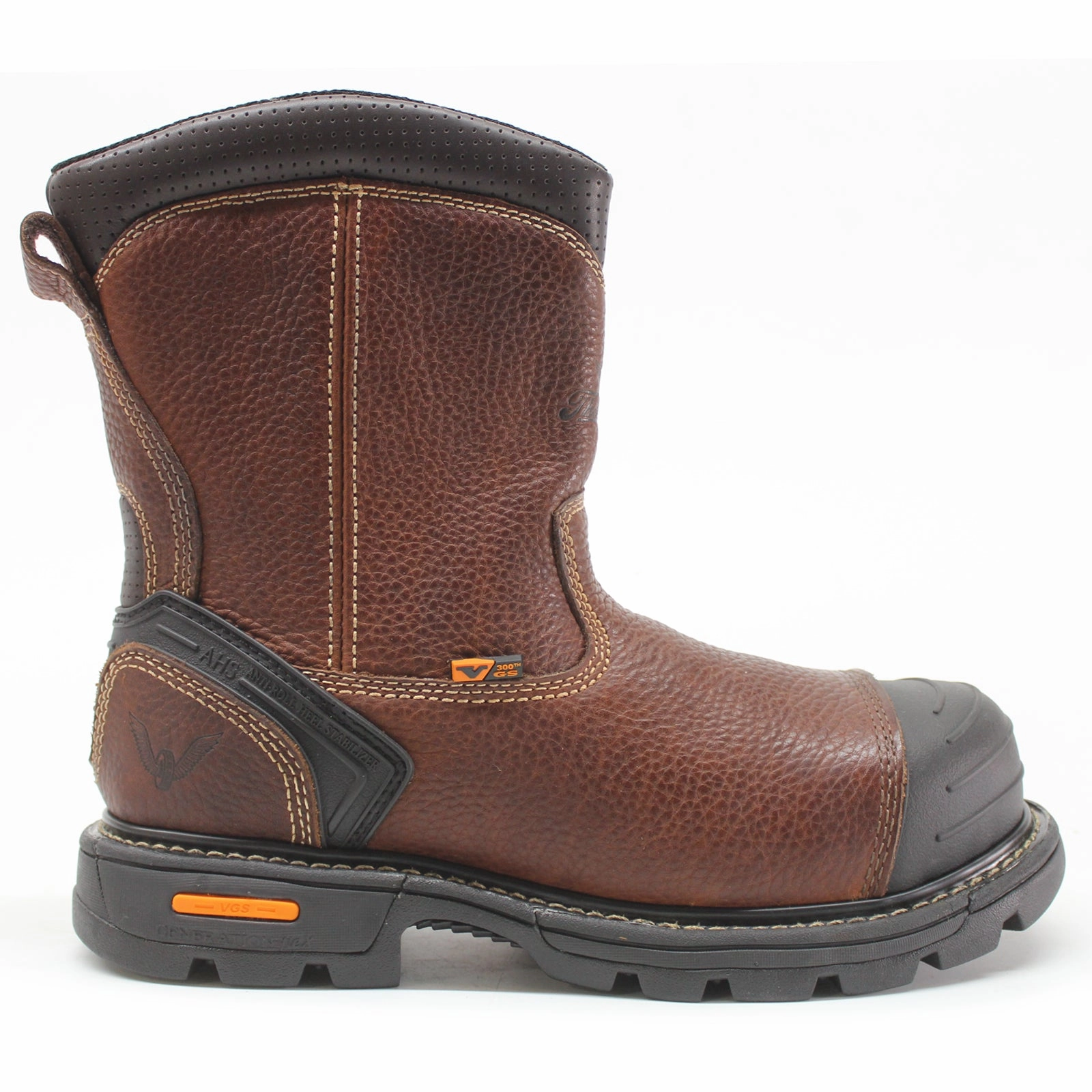 Thorogood 8 Inch Side Zip Wellington Full Grain Leather Men's Safety Toe Boots Zipped Combat Boots