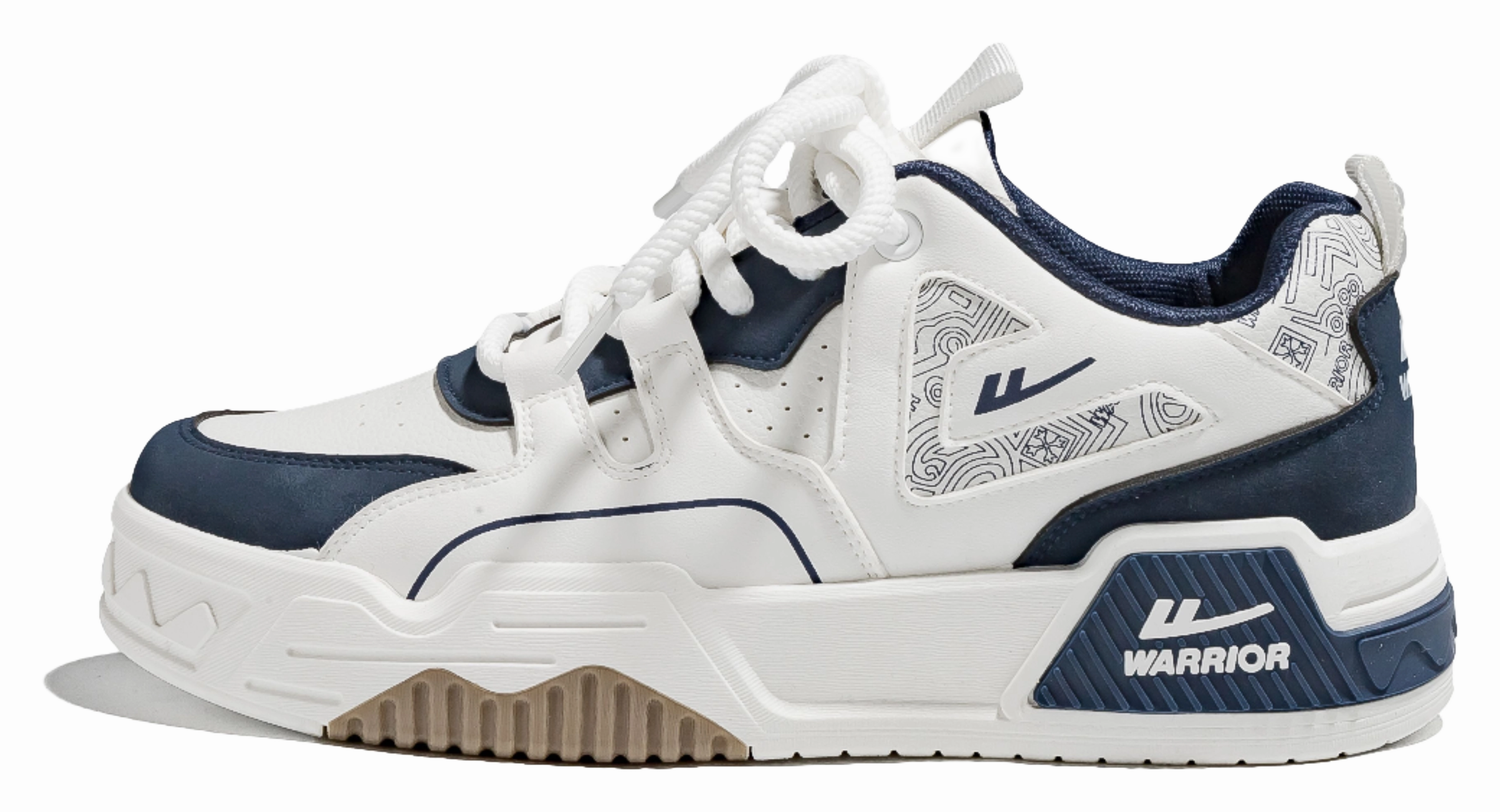 Warrior Low top Skateboard Shoes Men's Beige Gray