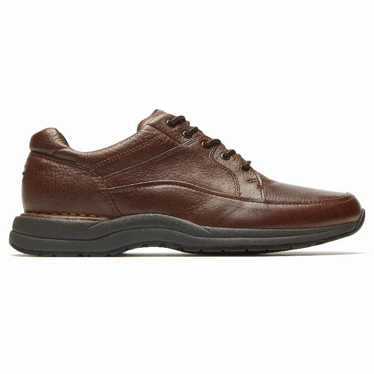 ROCKPORT MEN'S EDGE HILL 2 LACE-TO-TOE - BROWN Best Walking Shoe For Europe Best Walking Shoe For Flat Feet Best Walking Shoe For Heavy Best Walking