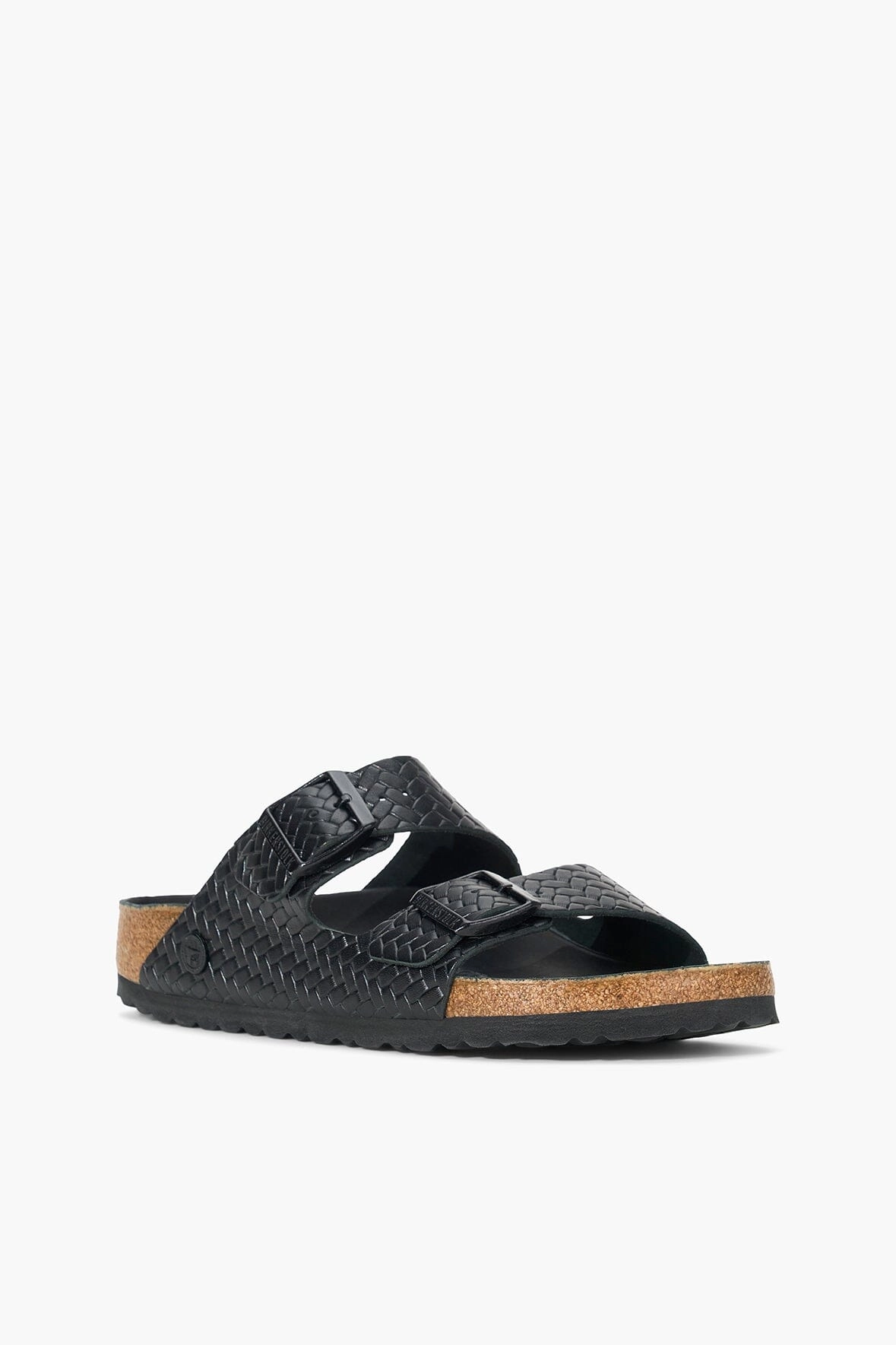 Boston Big Buckle BIRKENSTOCK ARIZONA WOVEN EMBOSSED SANDAL | BLACK