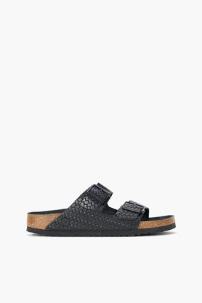 Orange Sandals BIRKENSTOCK ARIZONA WOVEN EMBOSSED SANDAL | BLACK