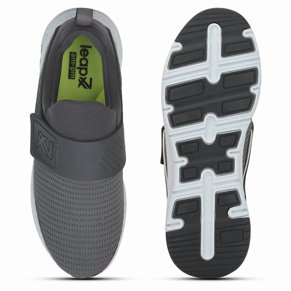 Leap7x Sports Non Lacing Shoe For Men ( Grey ) PRIME By Liberty High End Walking Shoes