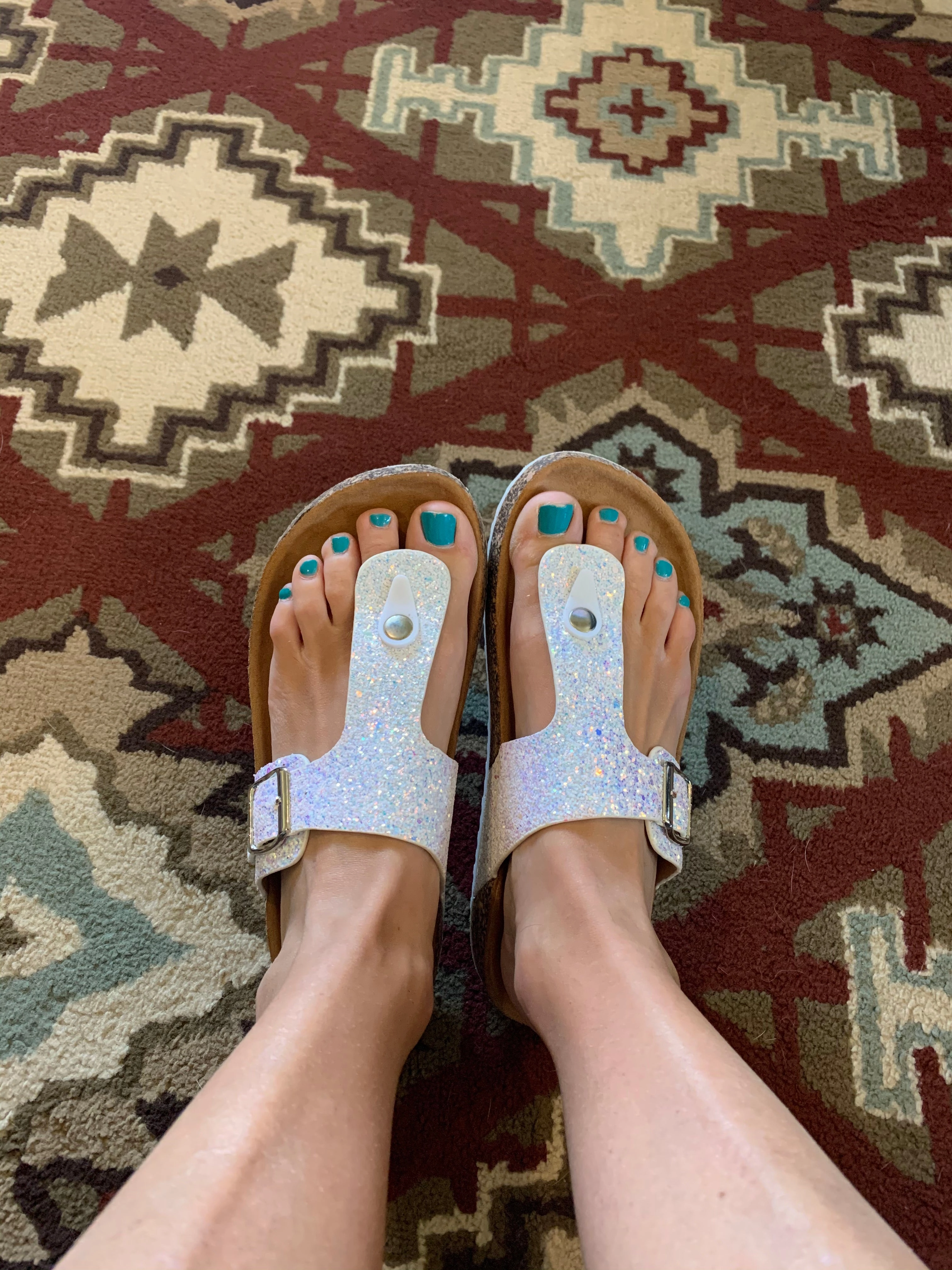 White Glitter Birkenstock Style Thong Sandal with or without Stone Birkenstock Lace Up Shoes