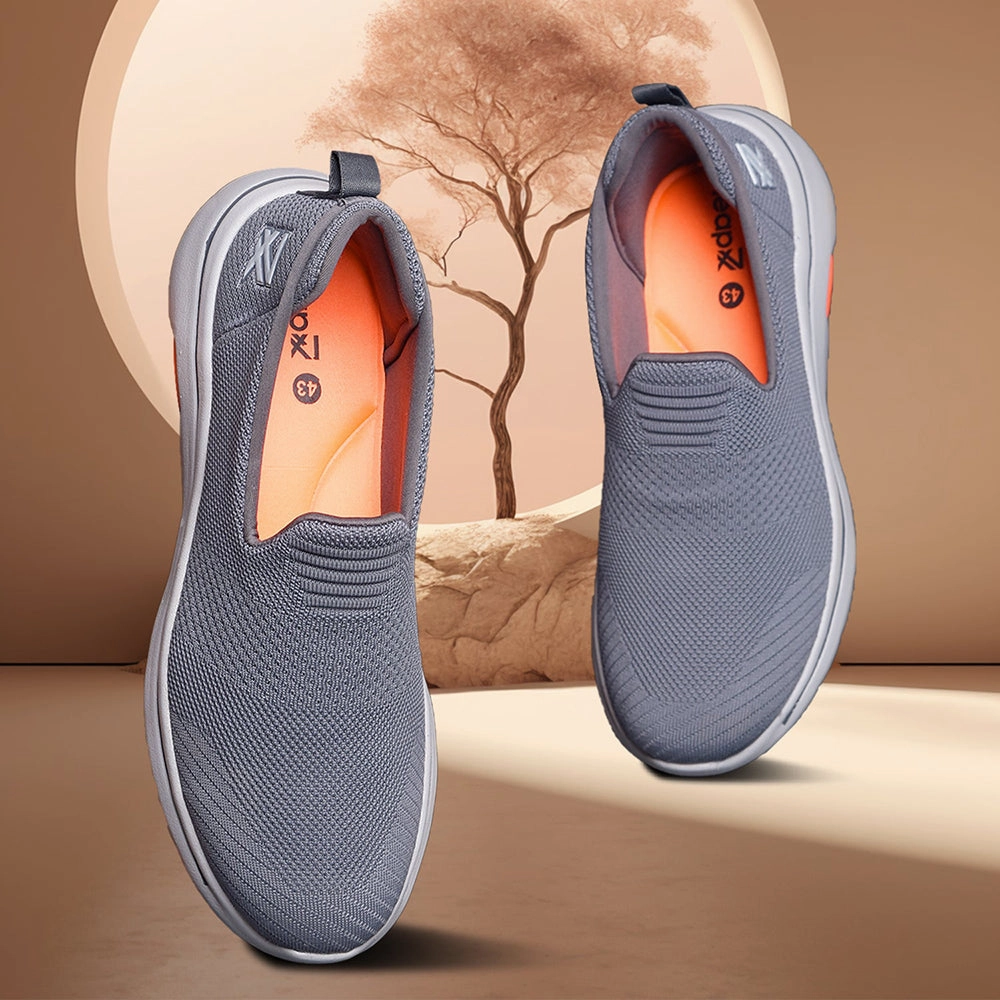 Leap7x Grey Sports Non Lacing Walking Shoes For Men RW-08 By Liberty Best Walking Shoes Travel