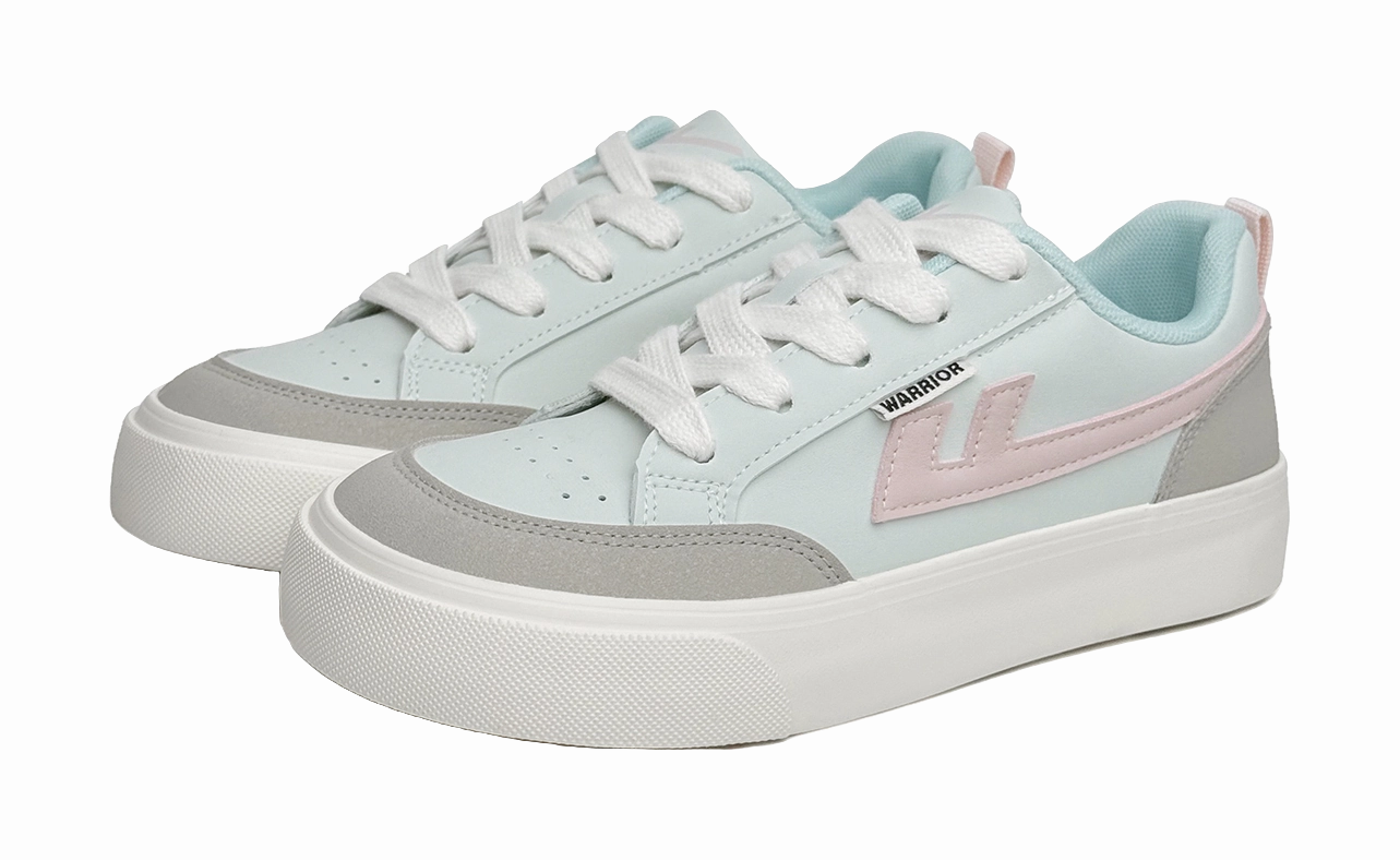 Oxford Casual Dress Shoes WARRIOR Skateboard Shoes Women's Low top Blue Gray Pink