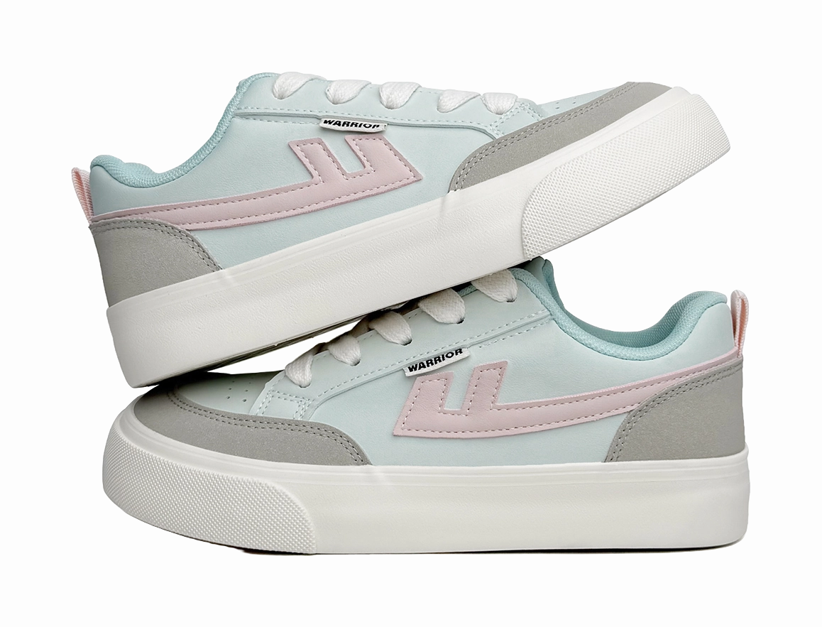 WARRIOR Skateboard Shoes Women's Low top Blue Gray Pink Skechers Slip On Casual Shoes