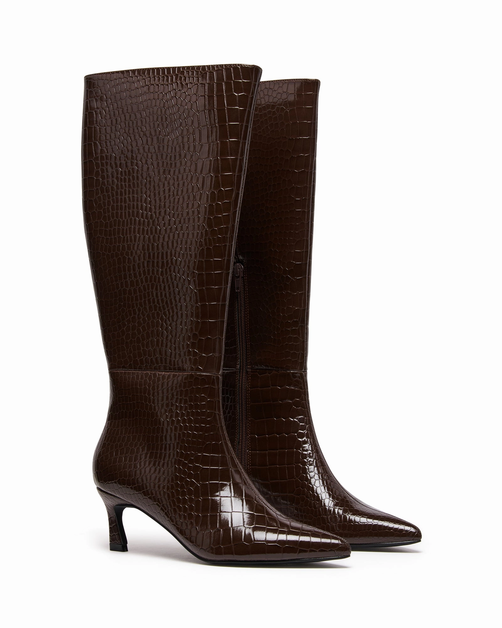 Dove Tall Boot Chocolate Croc Hot Mess In High Heels