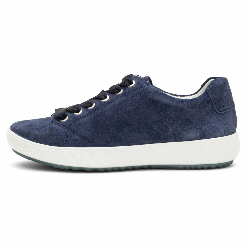 Walk A Mile In Their Ara Alexandria Indigo Suede Sneaker (Women's)