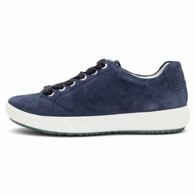 For Older Adults Walking Ara Alexandria Indigo Suede Sneaker (Women's)