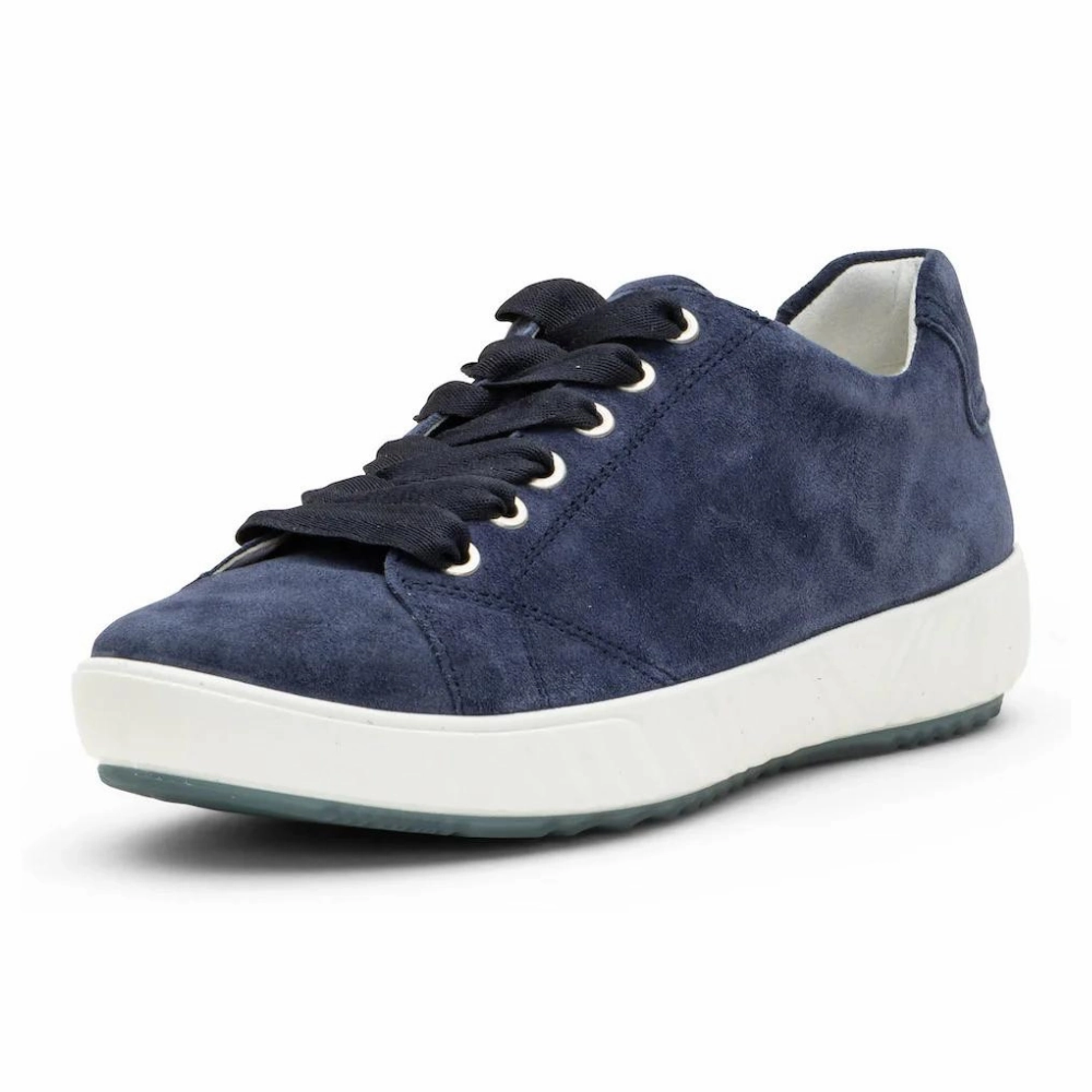 Orthopedic Walking Shoes Ara Alexandria Indigo Suede Sneaker (Women's)