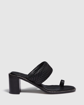 Avery Heels Black Denim High Heel Sandals