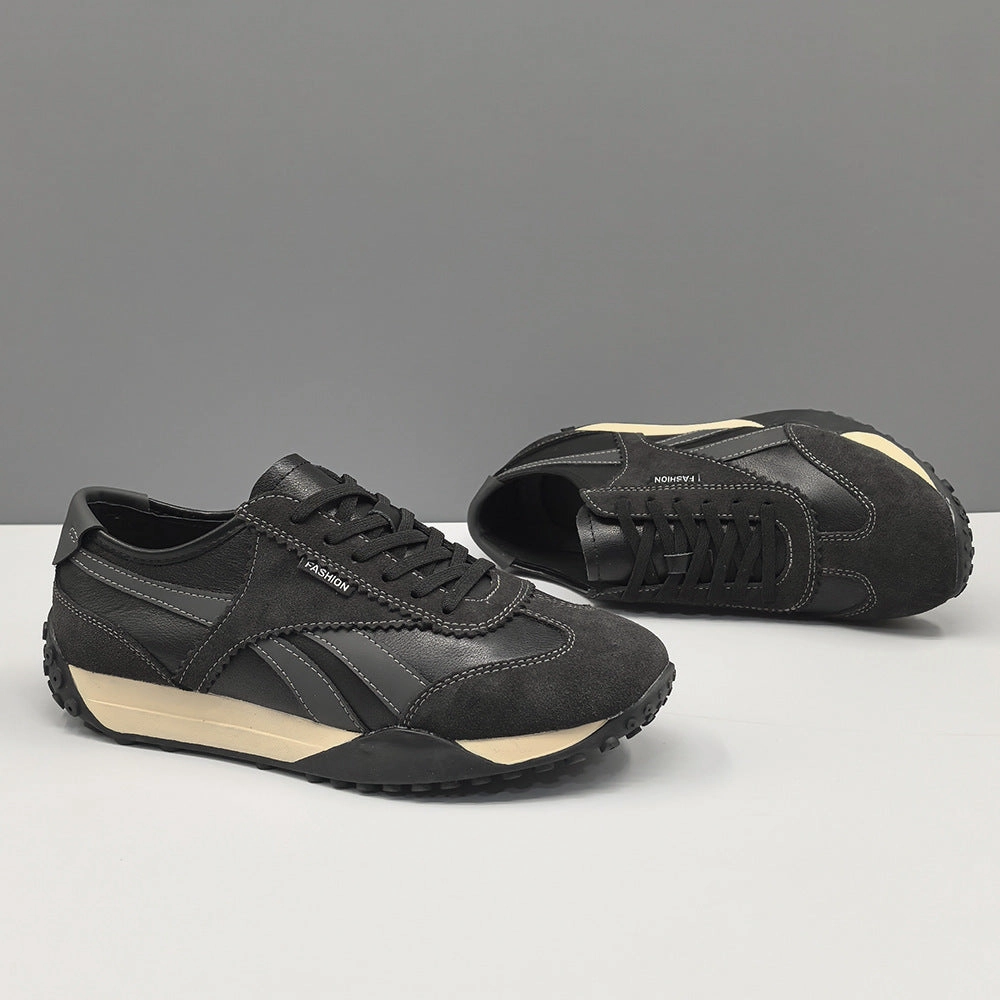 Best Boxing Shoes For Wide Feet Men Fashion Minimalism Quilted Leather Flat Casual Shoes