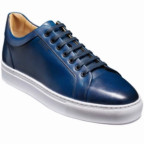 Casual Mens Shoes BARKER Sam Sneakers - Mens - Navy Hand Painted
