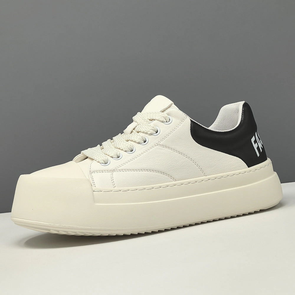 Men's Fashion Quilted Leather Flat Casual Shoes Toe Shoes