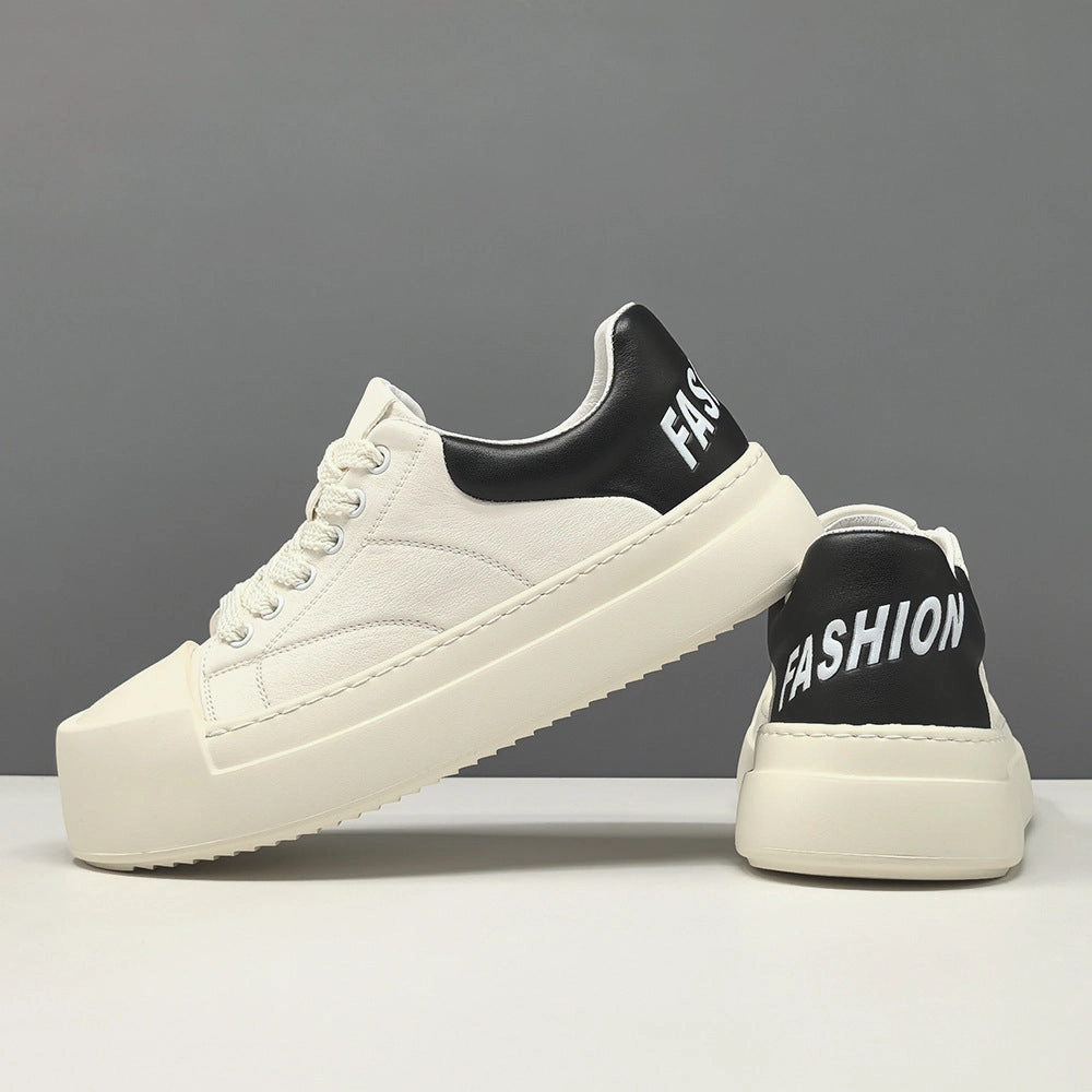 Men's Fashion Quilted Leather Flat Casual Shoes Canvas Shoes Flat