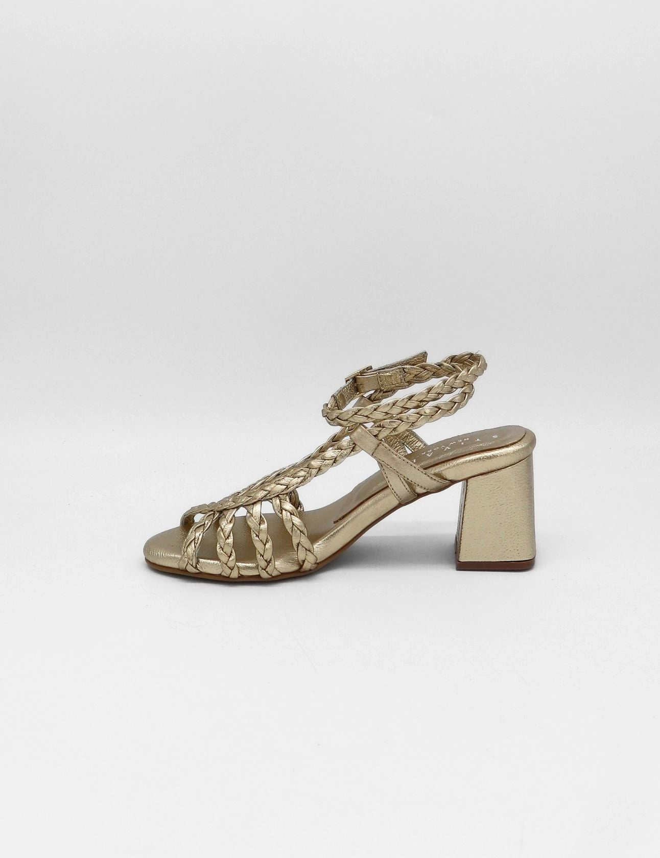 Casual Shoes Like Bellisima braided crochet sandals in gold leather women shoes