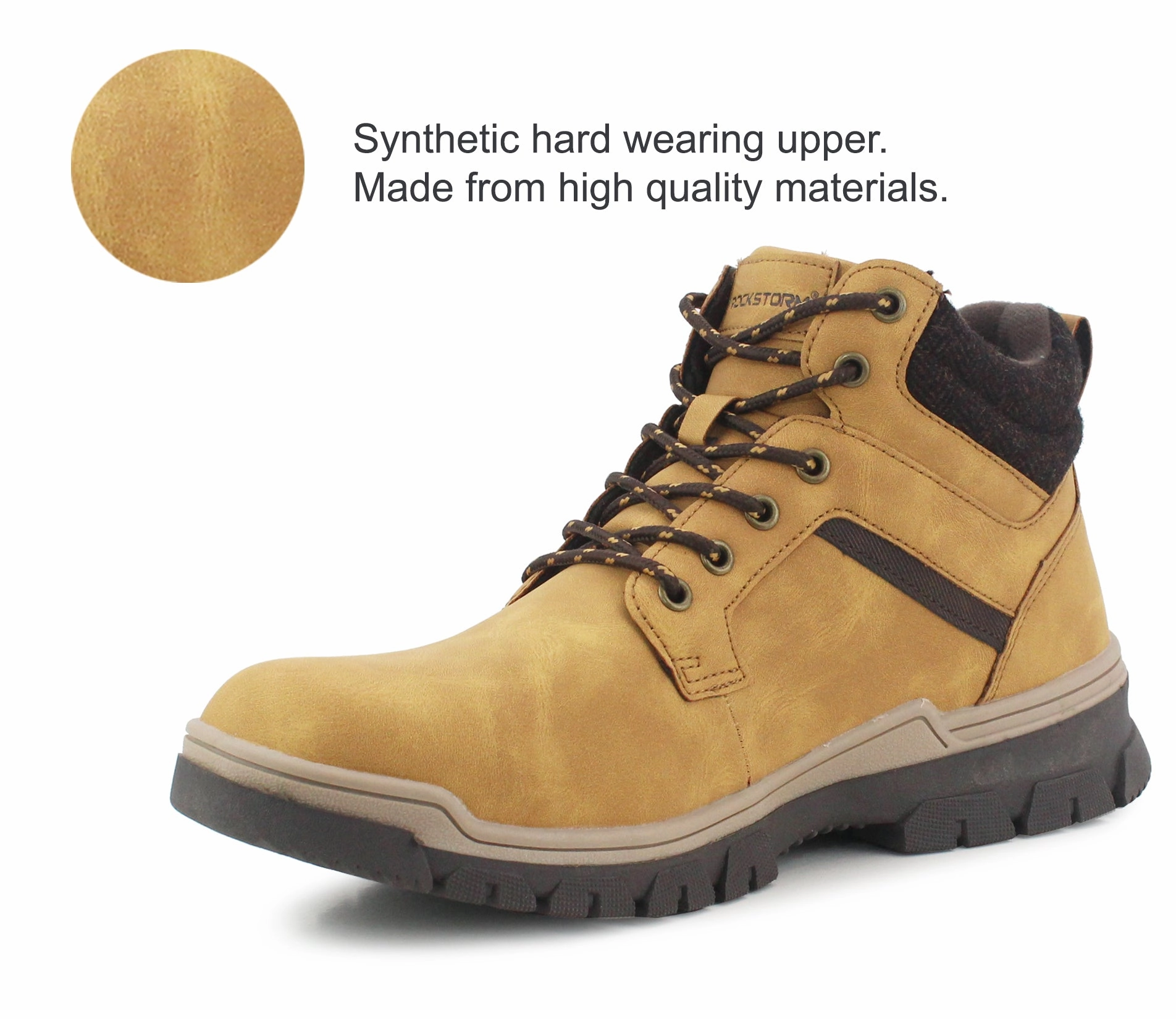 BERTIE Mens Faux Leather Hiking Boots in Honey The North Face Truckee Mid Hiking Boots