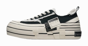 VESSEL Low top Canvas Shoes Unisex Black Cairo Leather Casual Shoes