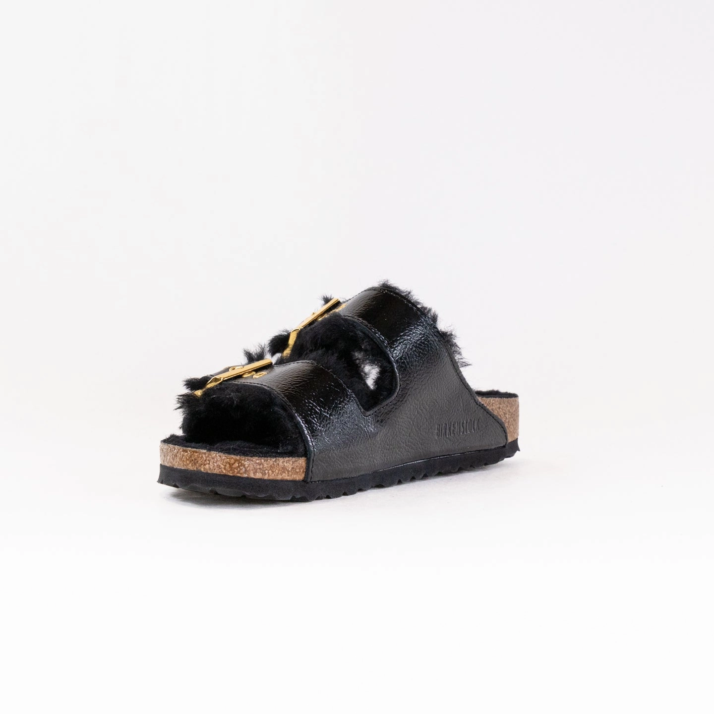 Birkenstock Arizona Shearling Eyelets (Women's) - Naplak Black Bostons.