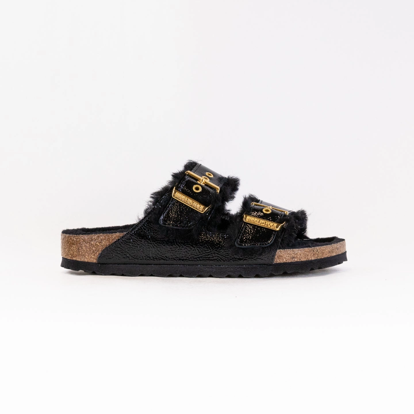 Birkenstock Arizona Shearling Eyelets (Women's) - Naplak Black Bodton