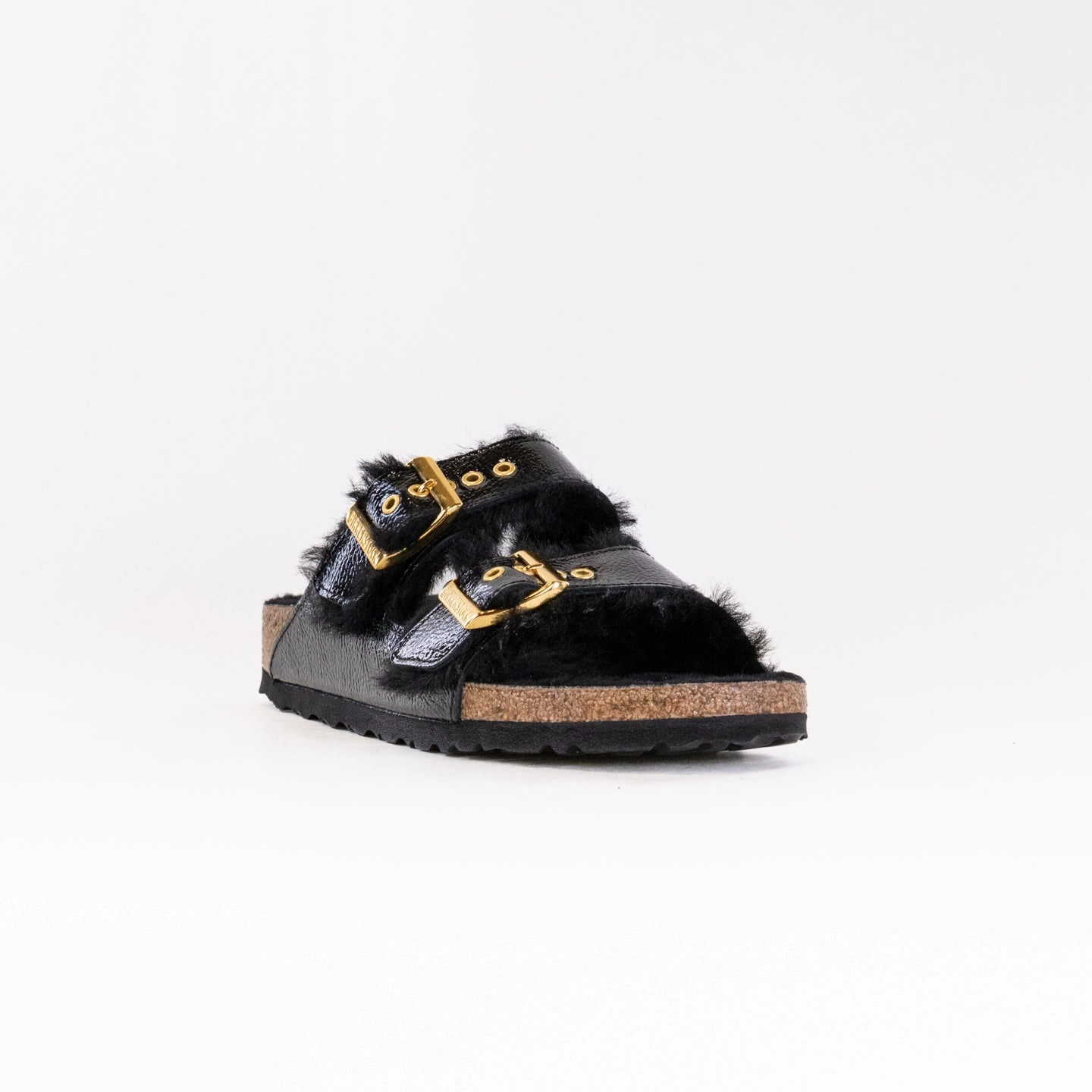 Birkenstock Arizona Shearling Eyelets (Women's) - Naplak Black Mink