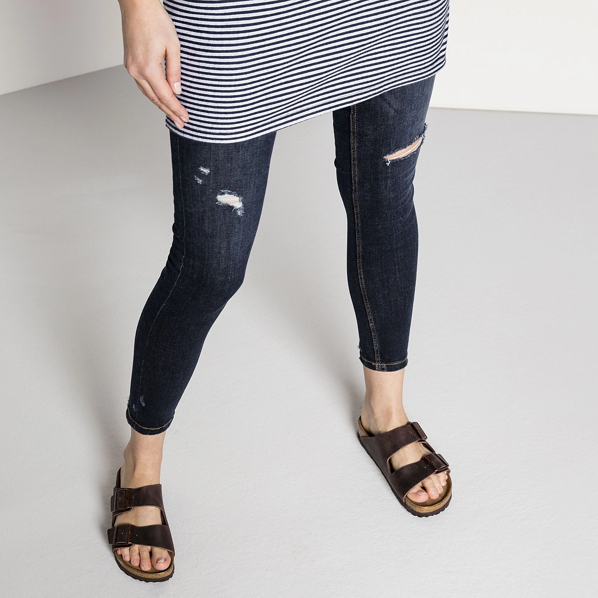 Flat Feet BIRKENSTOCK ARIZONA SOFT FOOTBED HABANA OILED LEATHER UNISEX