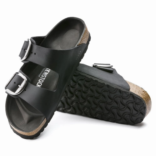 Birkenstock Big Buckle Arizona Black 1011075 Heeled Thong Sandals