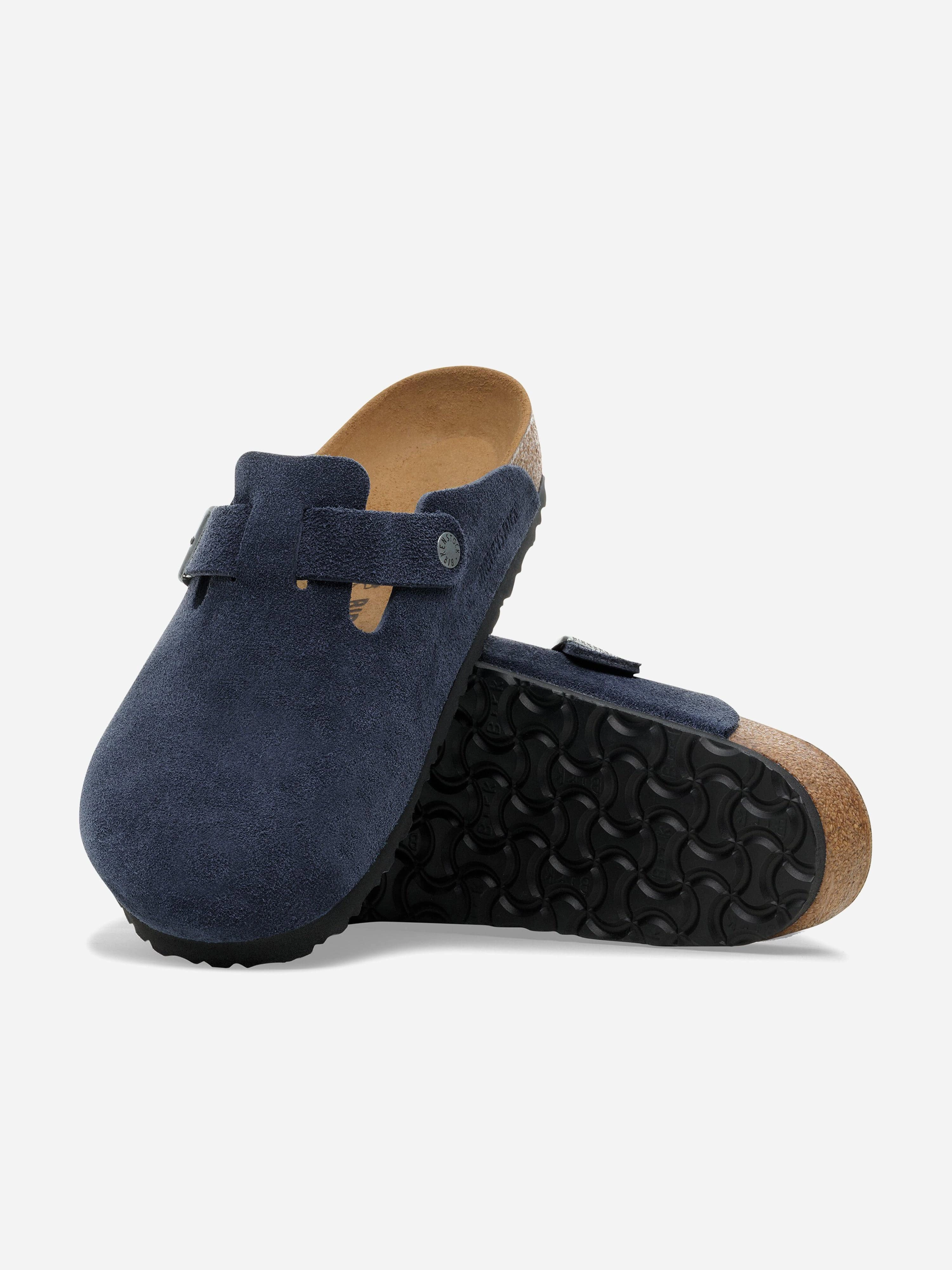 BIRKENSTOCK Classic Suede Boston Clogs in Navy Professional Clog