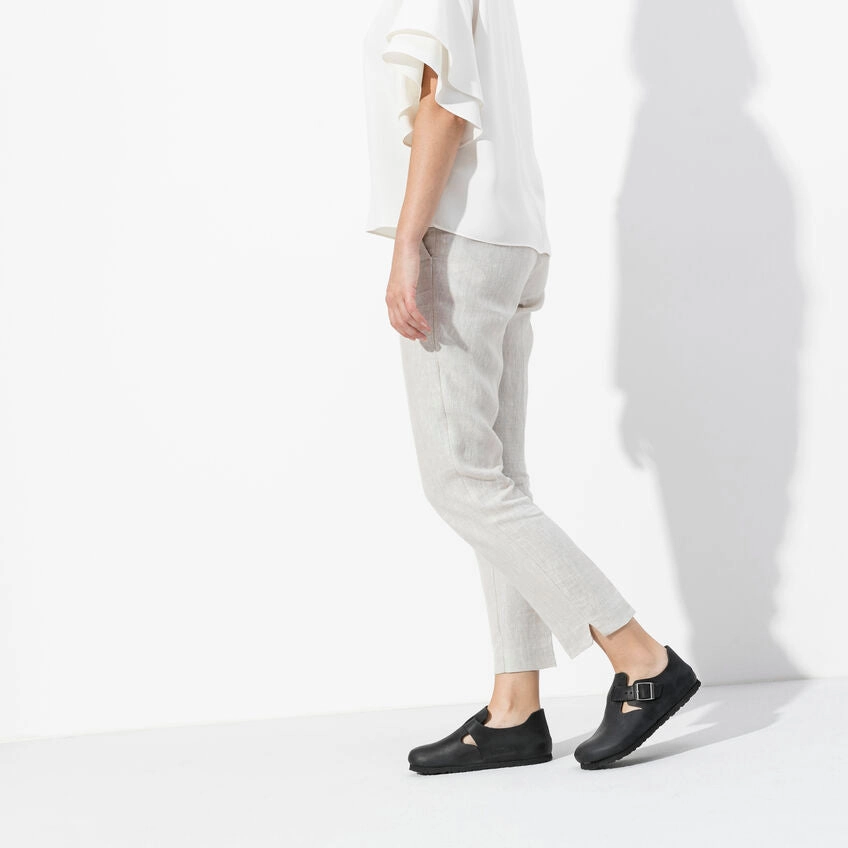 BIRKENSTOCK LONDON CLASSIC FOOTBED SHOE - BLACK OILED LEATHER J Crew Birkenstock